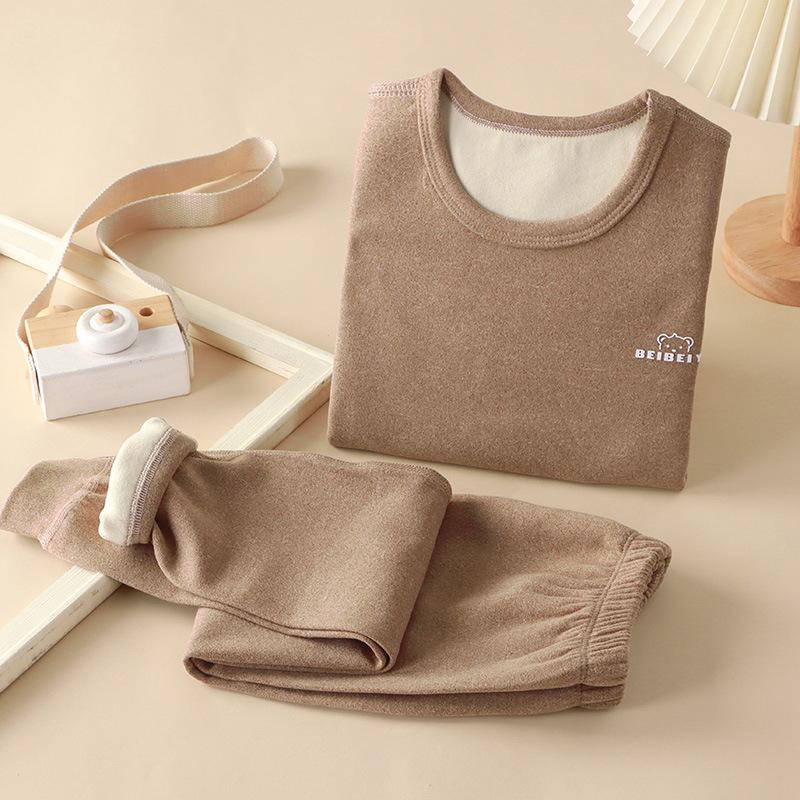 Комплект детского нижнего белья, теплое бархатное пальто, осенняя одежда для мальчиков, осенние брюки, пижамы для девочек, домашняя одежда