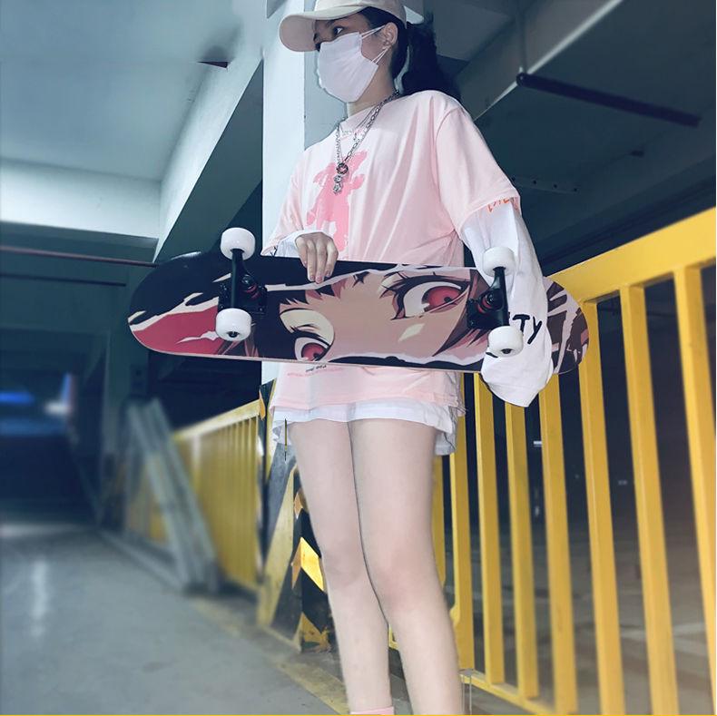 Начинающий скейтборд с двойным изгибом для уличного катания - Профессиональная короткая доска для мальчиков, девочек и взрослых