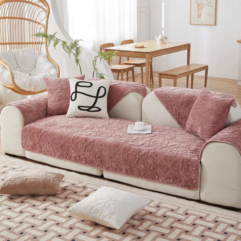 Simple Winter Sofa Cushion Winter Super Soft Short Plush Seat Cushion Cushion Cover Towel Sofa Cover Non-Slip Thickened