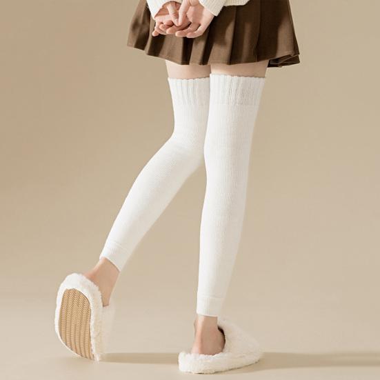 1 пара зимних чехлов для икр, трикотажные эластичные, сохраняющие тепло, нескользящие, утолщенные, гетры, впитывающие пот, носки с начесом для холодной погоды