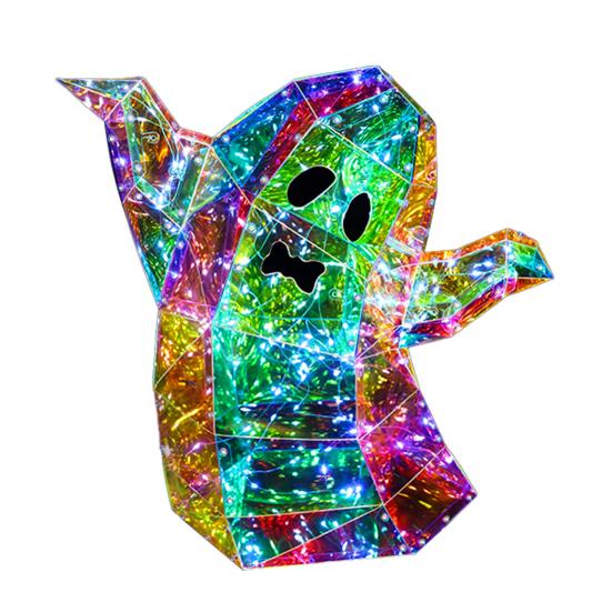 Призматические переливающиеся светодиодные огни-призраки, ночник-призрак на Хэллоуин, красочные украшения для дома и вечеринки, настольная фигурка