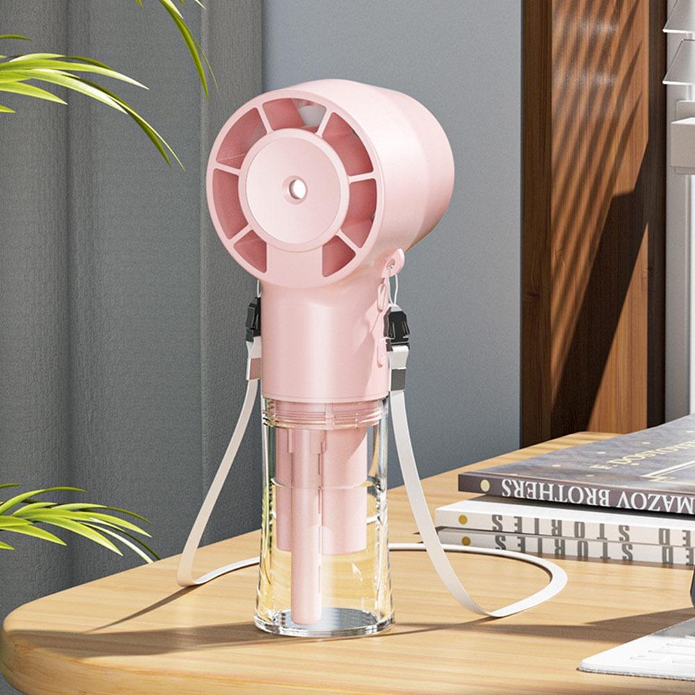 Portable Neckloop Fan with Water Spray Mist Mini Fan Multi-function Air Cooler Outdoor