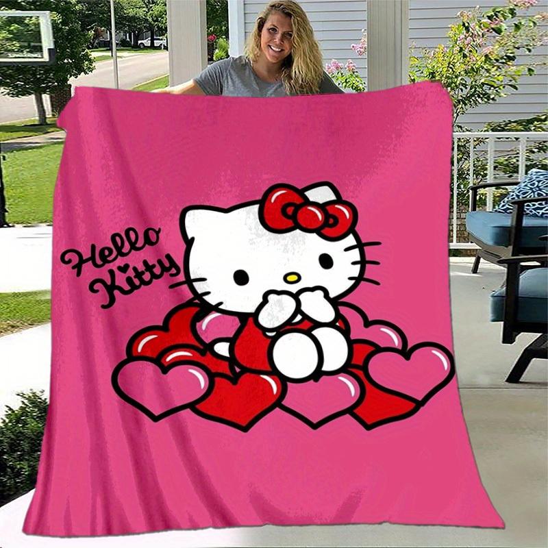 1pc. Hello Kitty Heart Print Blanket - Perfect for Home, Office, Outdoor Use, Gift Idea, Suitable for All Seasonsz041721