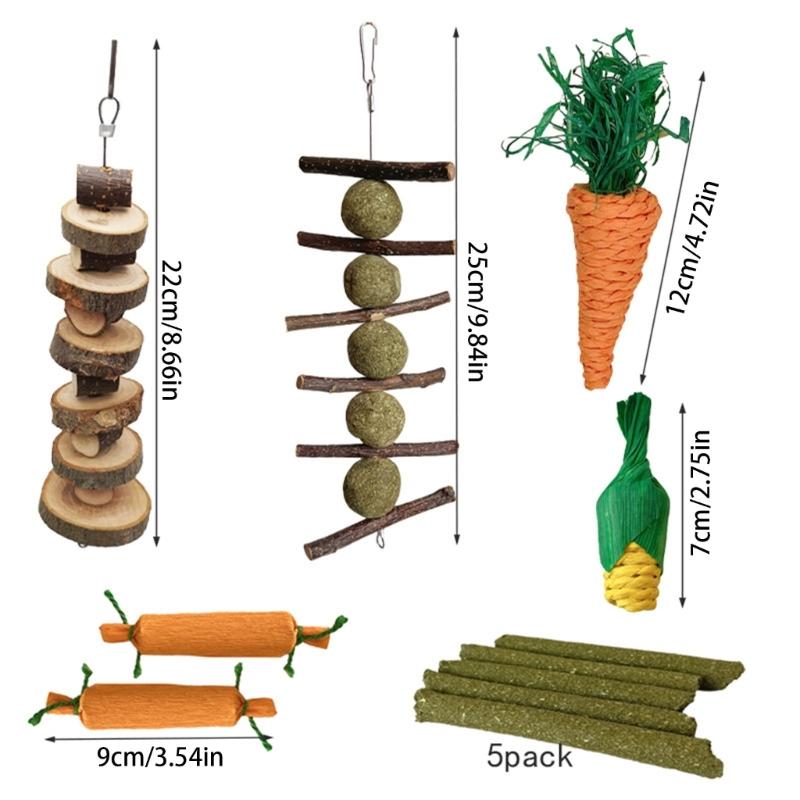 21PCS Hamster Bird Rabbit Chew Toy Wood Toy to Keep Small Rodents Healthy Enhances Dental Healthy and Provide Enjoyments