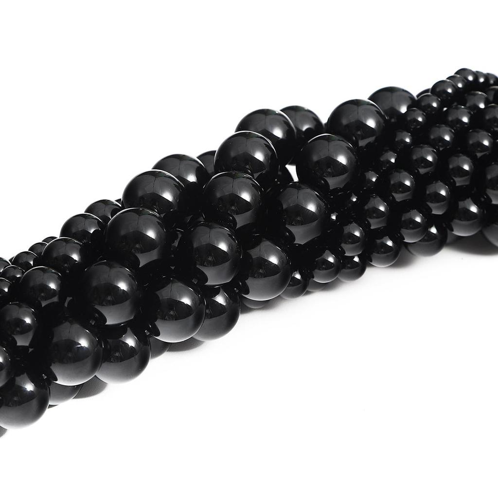 4-14 мм/28-92 шт. натуральный черный агат круглые бусины для изготовления ювелирных изделий DIY браслет ожерелье