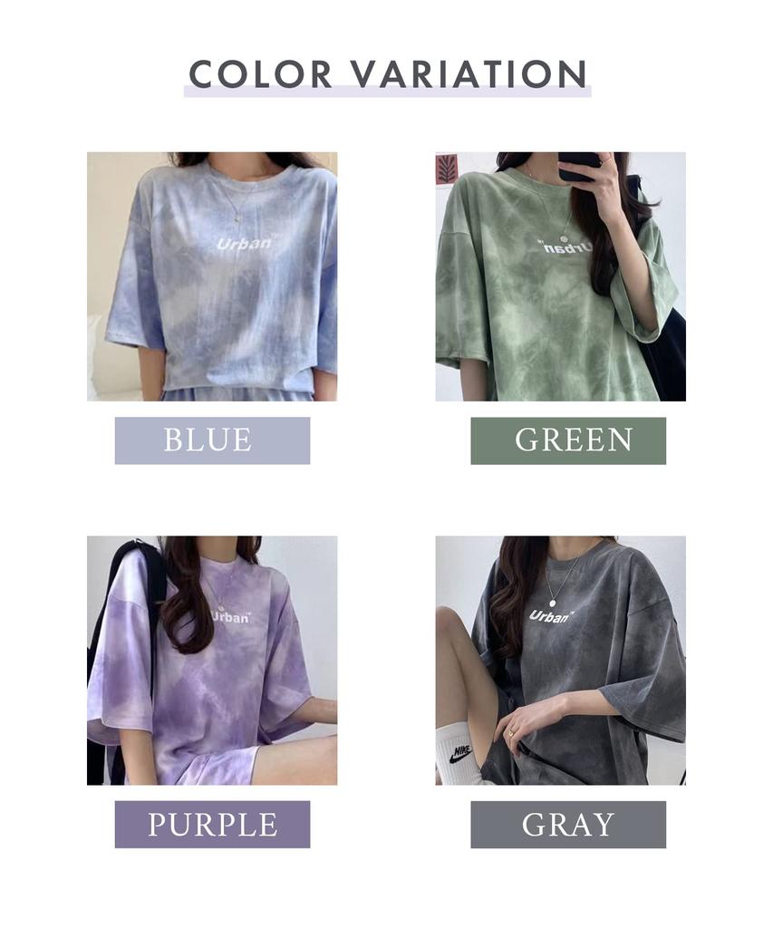 Короткие рукава сверху и снизу, один тай-дай по всей длине, шорты Body Room Весна Весна Быстросохнущий Фитнес Спорт [J Store] Женская установка, Весна,