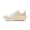 LiNing Lingbo V2 Thick Sole Increased Height Soft Rebound Casual Running Shoes Women Sneakers Off-White Light-Peach ARSV104-4