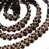 1 Yard Artificial Pearl Beaded Lace Ribbon Applique Sewing for Dress Decoration 0.59 Inch - Black