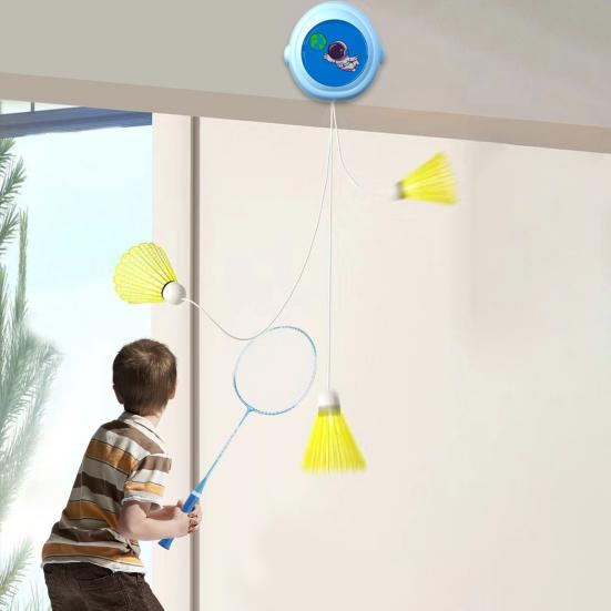 Badminton Rebound Trainer Self Training Tool with Elastic Rope Simple Installation Badminton Indoor Trainer Portable Badminton Set