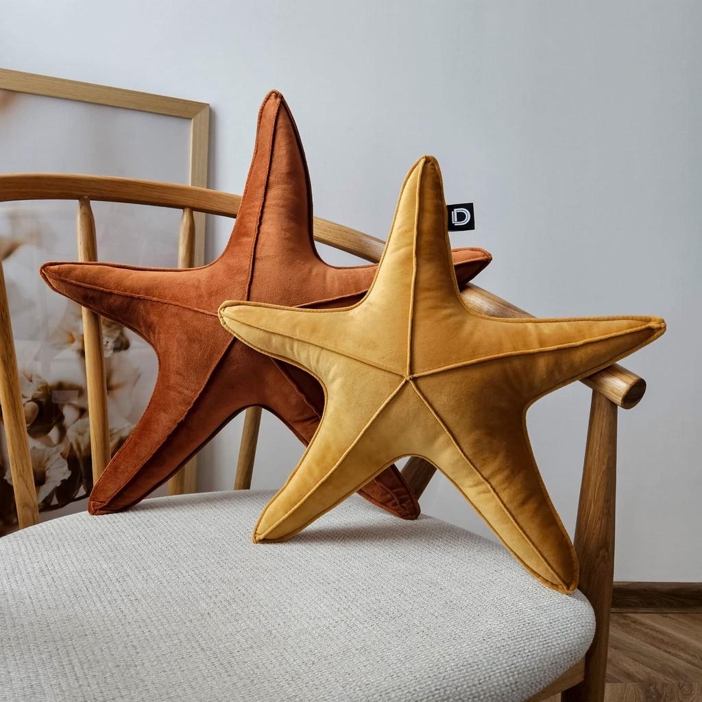 Small VELVET starfish pillow VE2226 | blue