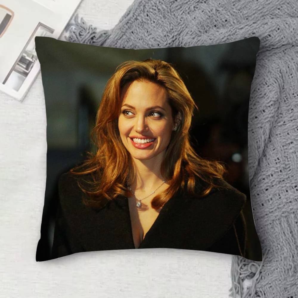 AAngelina jolie Doublesided Printed Square Decorative Cushion Cover for Sofa Living Room Home Decor