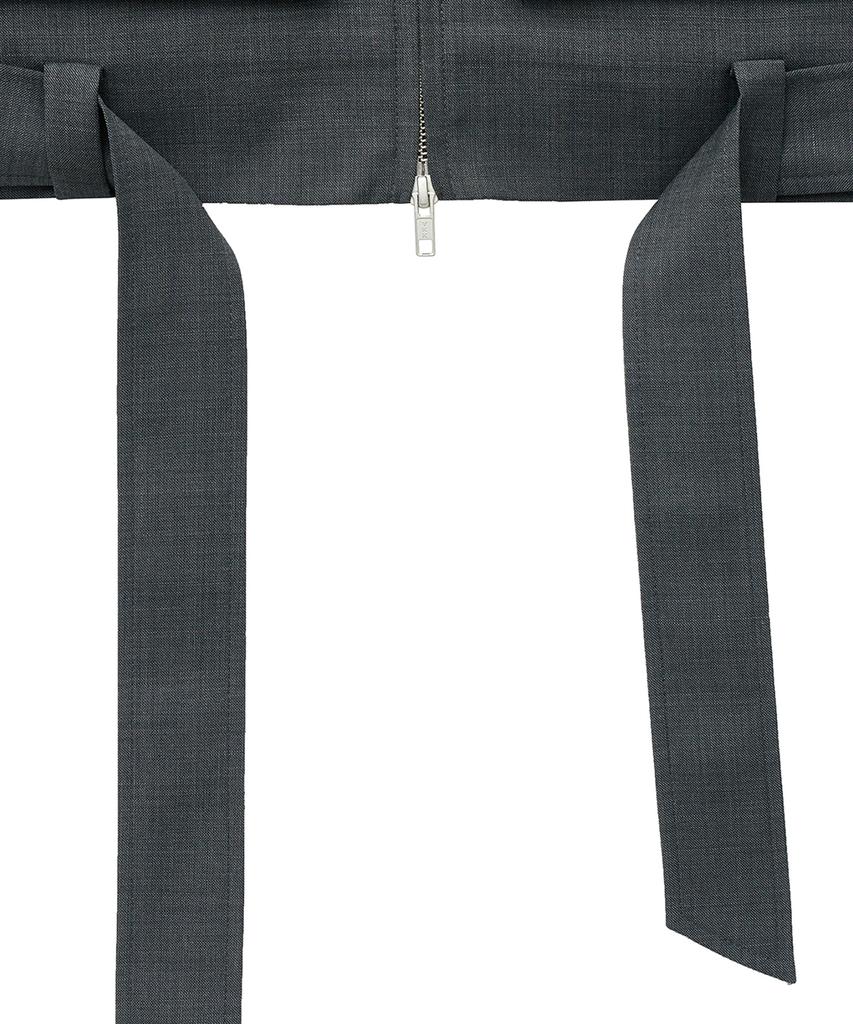 Noirer Wool Field Pocket Belted Crop Jacket (Grey)