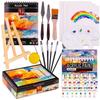 24 Colors 12ml Acrylic Paint Set Painting Kit with 7 Paint Brushes Knife Palette Easel Sponges Art Supplies for Adults and Kids