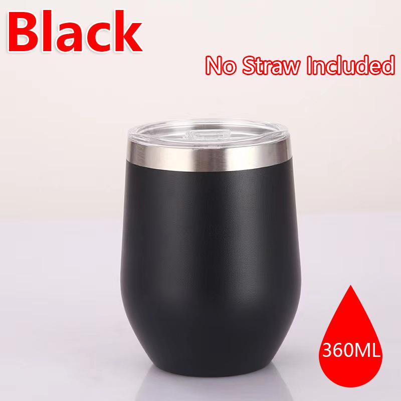 360ml Stainless Steel Eggshell Wine Tumbler Double Wall Vacuum Insulated Cup for Coffee Tea Office Home Travel