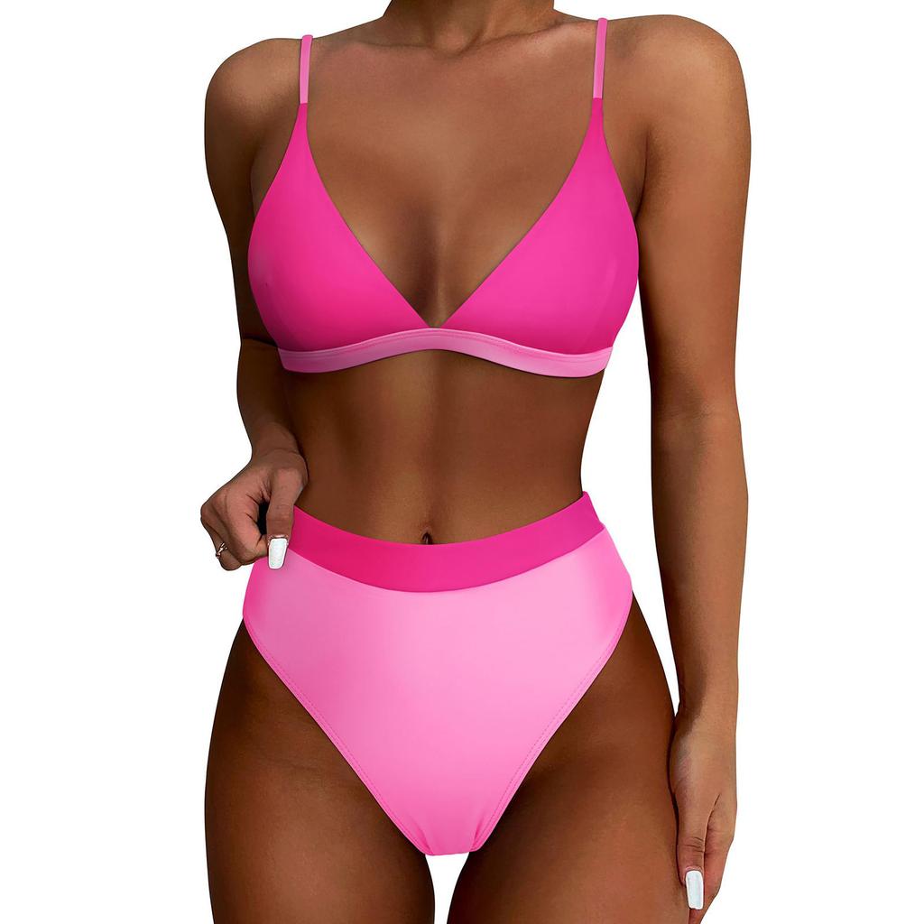 Женский раздельный сексуальный бикини, модный бюстгальтер с высокой талией, мягкий купальник без стального бюстгальтера