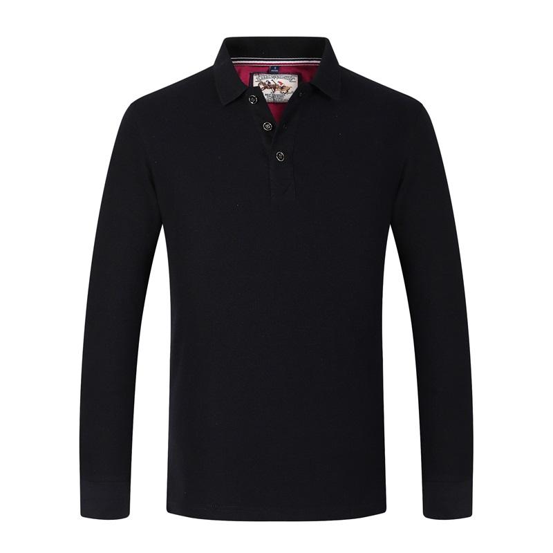 Осенне-зимняя мужская рубашка поло с длинными рукавами и лацканами, верх из чистого хлопка, мягкая деловая рубашка, приятная для кожи, спортивная футболка для активного отдыха