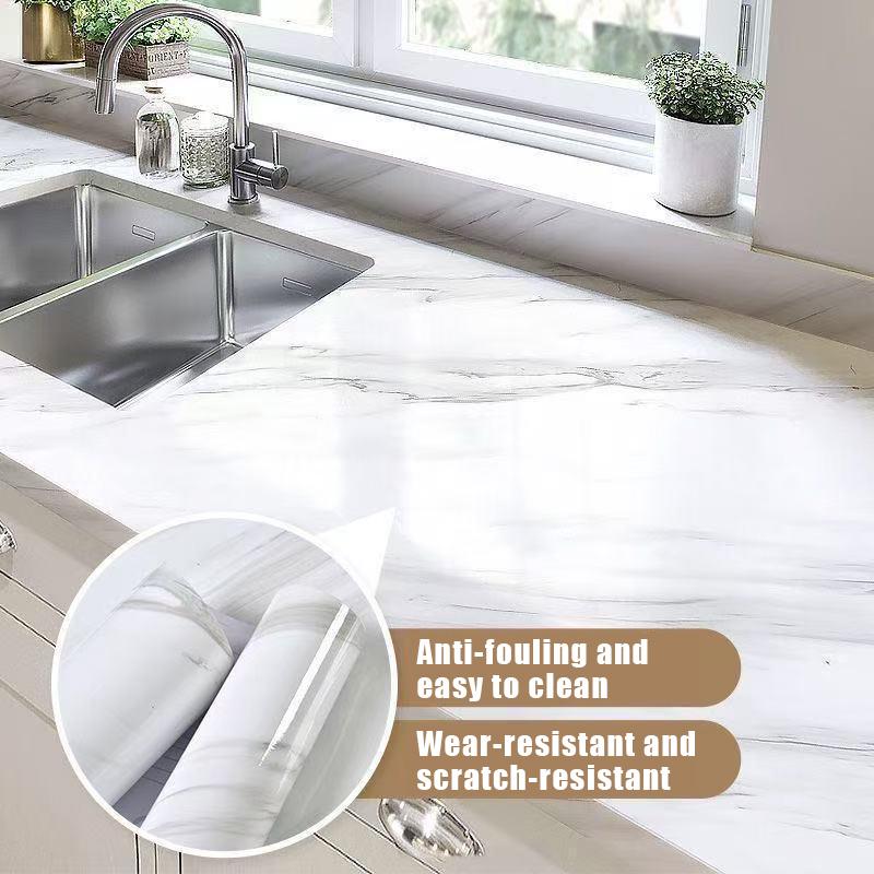 Self Adhesive Marble Contact Paper Waterproof Oil Proof Easy Clean For Kitchen Home Countertop