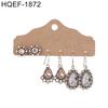 Круглые серьги-гвоздики с кисточками, 3 пары, женские серьги-капли с подвесками-крючками