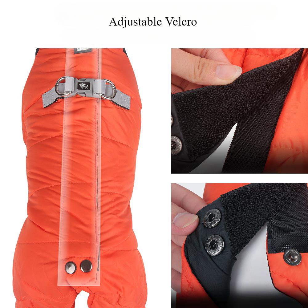 Новая одежда для домашних животных, водонепроницаемая одежда для собак, ночное отражение, утолщенная изоляция, хлопковое пальто для домашних животных, зимнее, сохраняющее ноги в тепле, модная куртка для собак