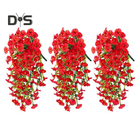 3 шт. подвесной искусственный цветок ипомеи устойчивый к ультрафиолетовому излучению реалистичный искусственный шелковый цветок для свадебной вечеринки в помещении и на открытом воздухе в саду настенный искусственный цветок украшение