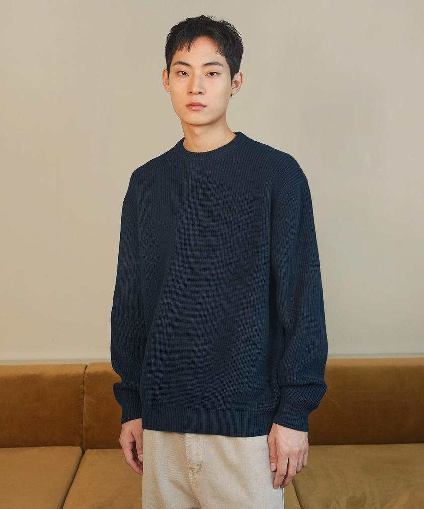 INTEMPOMOOD Hazzi Elbow Volume Pullover_Navy