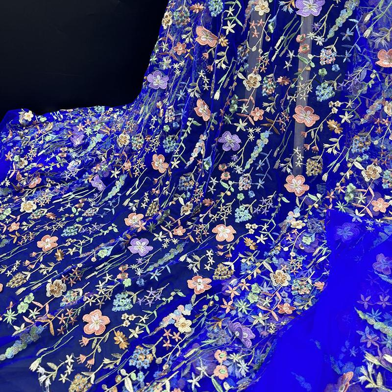 3D Цветочная Тюль Кружевная Ткань Нежная Вышивка Кружевная Ткань Для Сделай Сам Шитья Свадебного Платья Вечеринка Фон Аппликация Материал