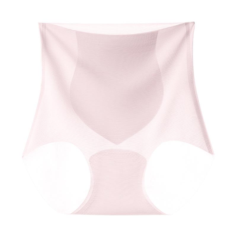 Легкое сетчатое нижнее белье с высокой талией, женские трусики из ледяного шелка, бесшовные дышащие сексуальные ультратонкие трусы большого размера с присосками для живота для женщин