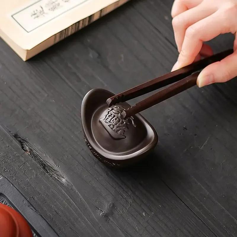 High-end Teapot Cover Holder Purple Sand Xianglong Cover Tray Tea Ceremony Accessories Creative Teaware Vintage Tea Cover Holder