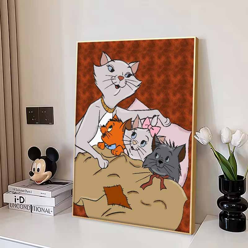 Disney Алмазная живопись Кошки Приключение Иллюстрация Мозаика Арт DIY Набор для вышивания крестиком Полностью Алмазный Домашний Декор Подарок