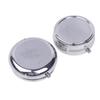 Metal Pill Boxes Stainless Steel Round Pill Boxes Medicine Organizer Container Medicine Case Splitters Pill Candy Box