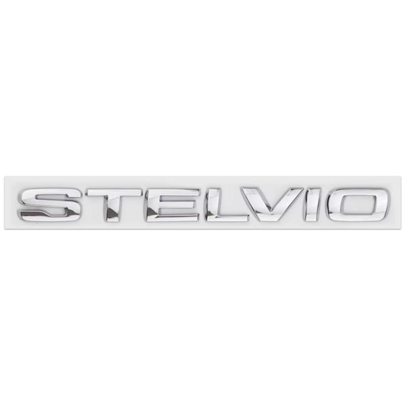 RZUD8 3D ABS Glossy silvery Black Q2 Q4 Ti Veloce Giulia Stelvio Letter Badge Trunk Emblem Car Stickers For Alfa Romeo Accessories