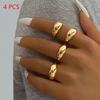1Set Vintage Metal Rings For Women Men Gift Personalized Punk Hip Hop Irregular Exaggerated Knuckle Joint Rings