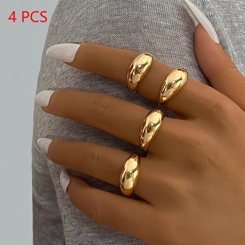 1Set Vintage Metal Rings For Women Men Gift Personalized Punk Hip Hop Irregular Exaggerated Knuckle Joint Rings
