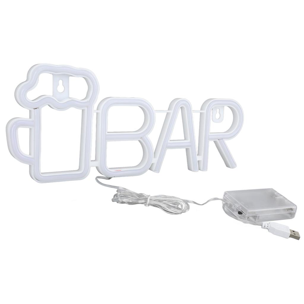 LED Neon Sign BAR Shape Design USB Or Battery Powered High Safety Widely Used Bar Neon Light for Bedroom Party Backyard