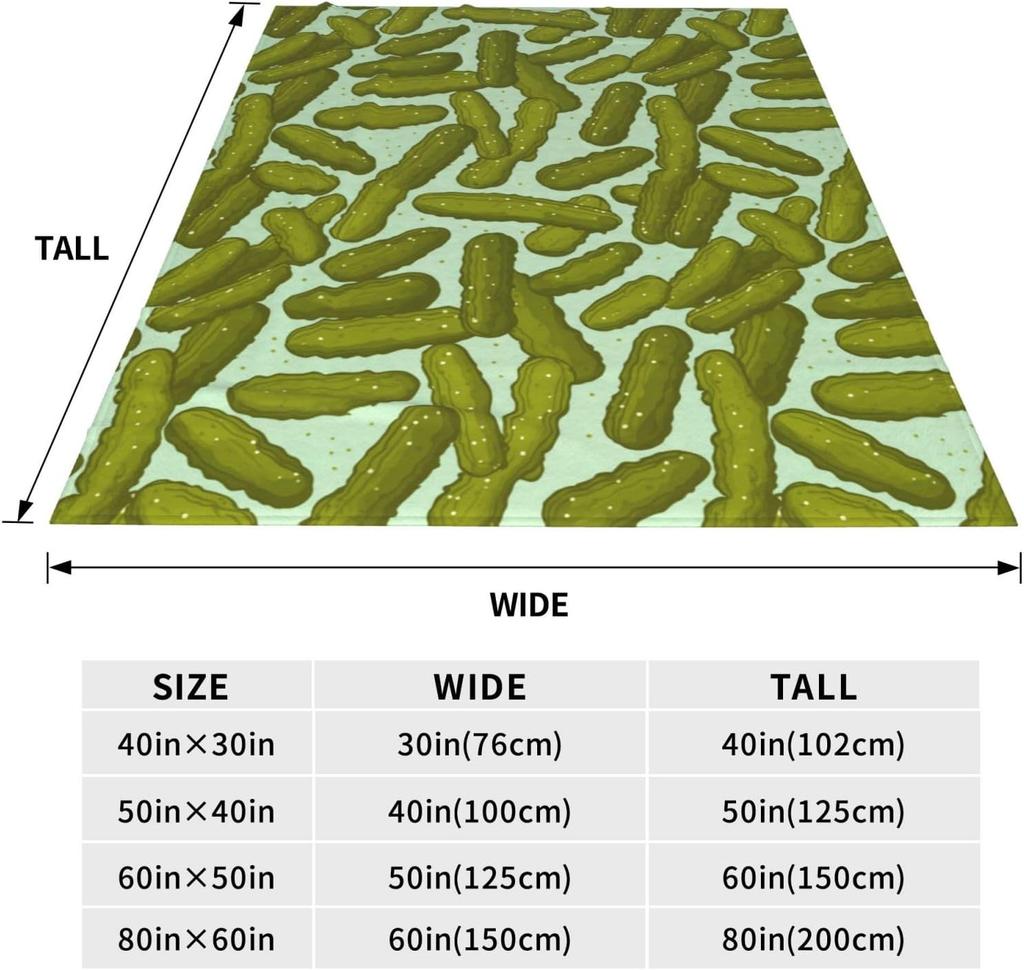 Pickle Cucumber Blanket Gifts for Pickles Lovers Flannel Throw Blankets for Home Couch Bed Sofa Soft Fuzzy Lightweight Decor All