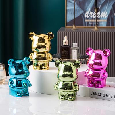 Творческий Tide Play Жестокий медведь животное Керамические фигурки мультфильм Простая копилка Прилавок Настольное украшение Статуя Скульптура