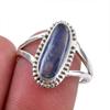Натуральный камень кианит 925 пробы Solid Sterling Silver Ювелирное изделие Кольцо Размер 7.5 E8h36