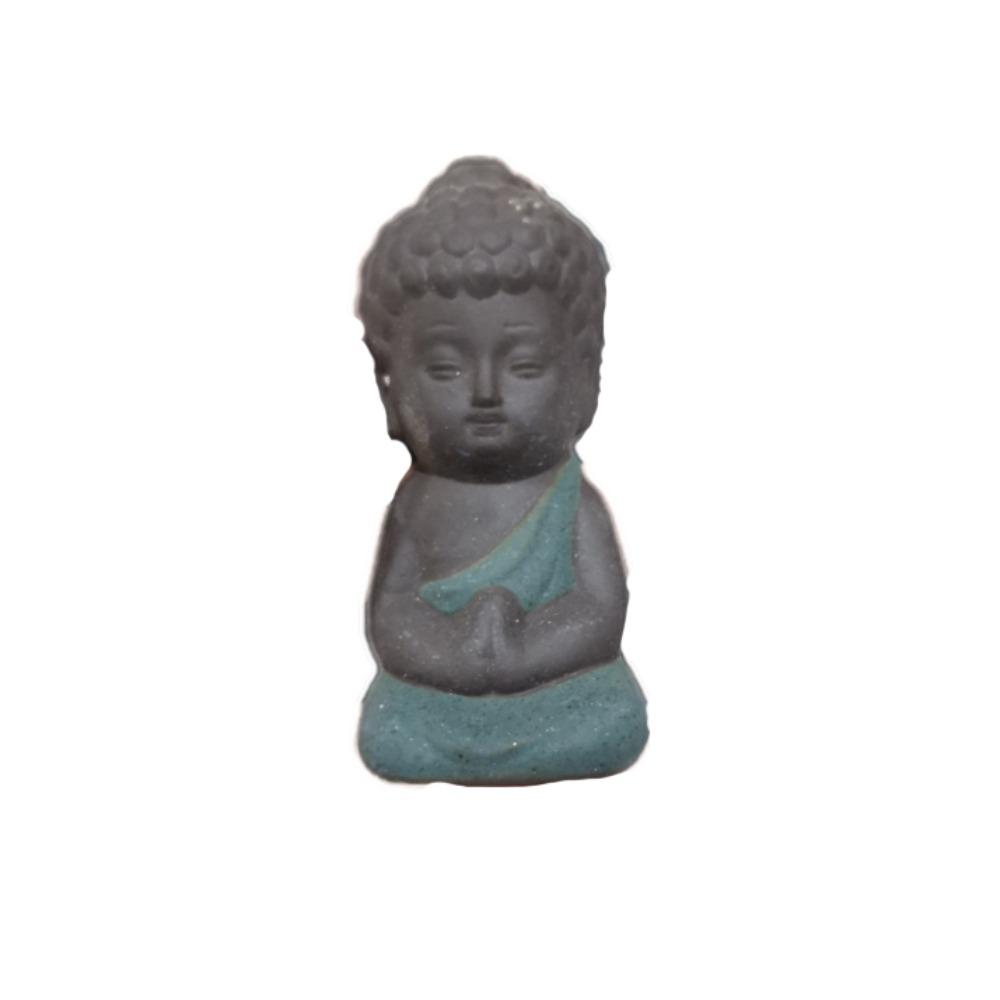 Chinese Style Buddha Statue Cute Sitting Statues Garden Accessories Mini Monk Figurines Tea Play