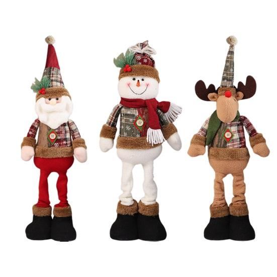 Рождественская кукла, выдвижная, стоящая, снеговик, Санта, олени, украшения ручной работы, праздничный домашний декор для украшения комнаты с елкой