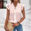 Women's Fashion Casual Summer Spring Solid Color Print Short Sleeve V-Neck Blouses & Shirts