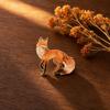 Exquisite Craftsmanship Cartoon Fox Brooch Zinc Alloy Enamel Metal Brooch  For Coats Sweaters