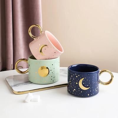 Керамическая кофейная чашка Креативная кружка Луна Овсянка Завтрак Для офиса Кухня Молоко Пара Друзья Подарок на день рождения