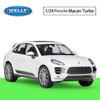 Масштаб 1/24 WELLY Porsche Macan Turbo, модель автомобиля из сплава, литье под давлением, металлические игрушечные автомобили, модель автомобиля, коллекция высокой имитации, детские подарки