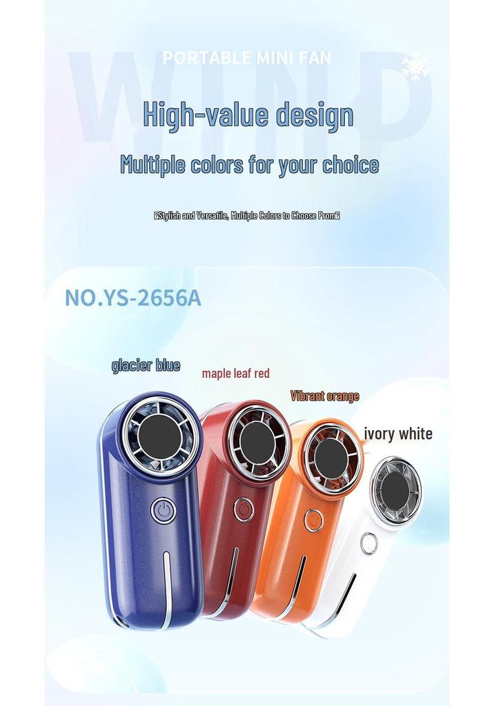 Compact High-Speed USB Rechargeable Digital Display Handheld Fan for Strong Summer Breeze