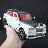 1:Модель автомобиля-игрушка Rrcullinan SUV в масштабе 24, литая машинка из цинкового сплава с механизмом обратного хода, со звуком и светом, для детей Bo