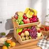 Деревянная корзина для фруктов, стеллаж для хранения, складной кухонный органайзер для фруктов, овощей, закусок, многоцелевая полка и стойка для специй, экономящая место