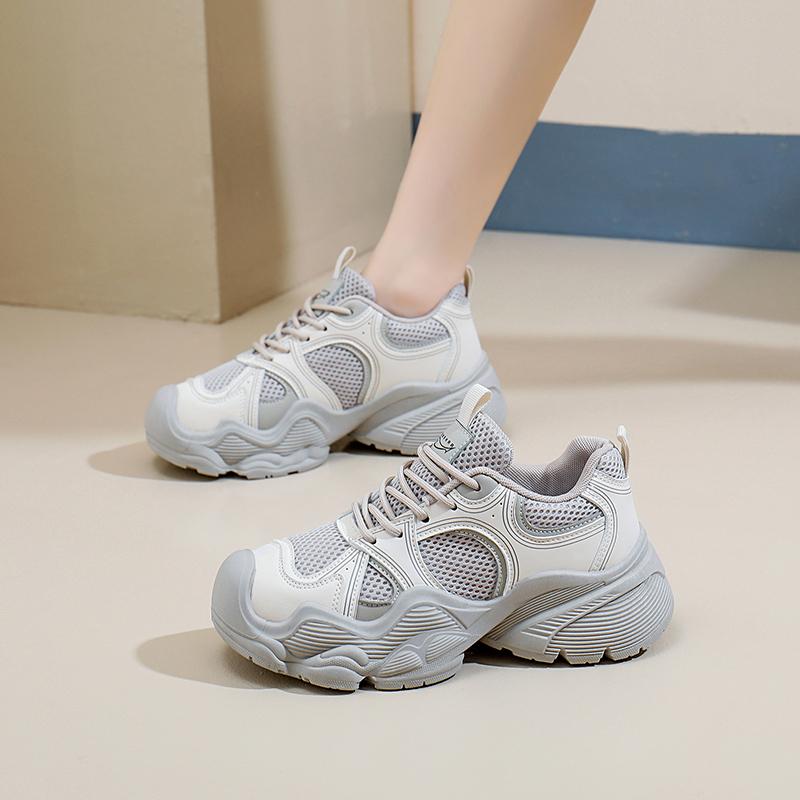 Мода 2024 года, женская, новая, модная, классическая, без застежек, на высоком каблуке, спортивная, теннисная, толстая подошва, женская, повседневная, толстая подошва