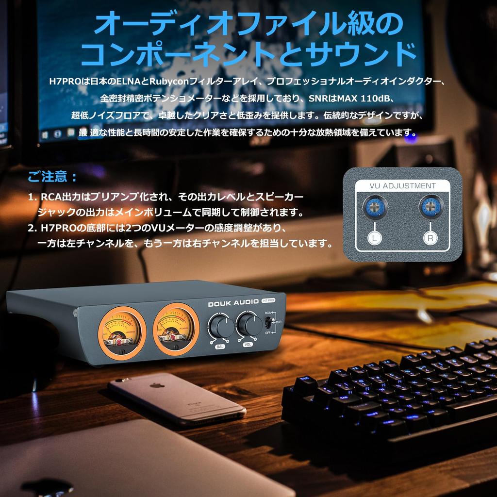 Nobsound Douk Audio H7 PRO TPA3255 Digital Amplifier with VU Meter 300W Home Stereo Power Amplifier Power Adapter (32V Included)