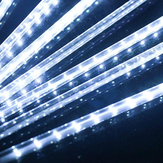 Светодиодный метеорный дождь, 8 лампочек, бусины, 144 солнечных батарей, уличный декор рождественской елки