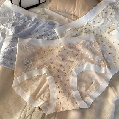 Женская одежда Цветочная строчка Сетчатая пряжа Близко к коже Без следов Голое ощущение Поясная сумка Нижнее белье